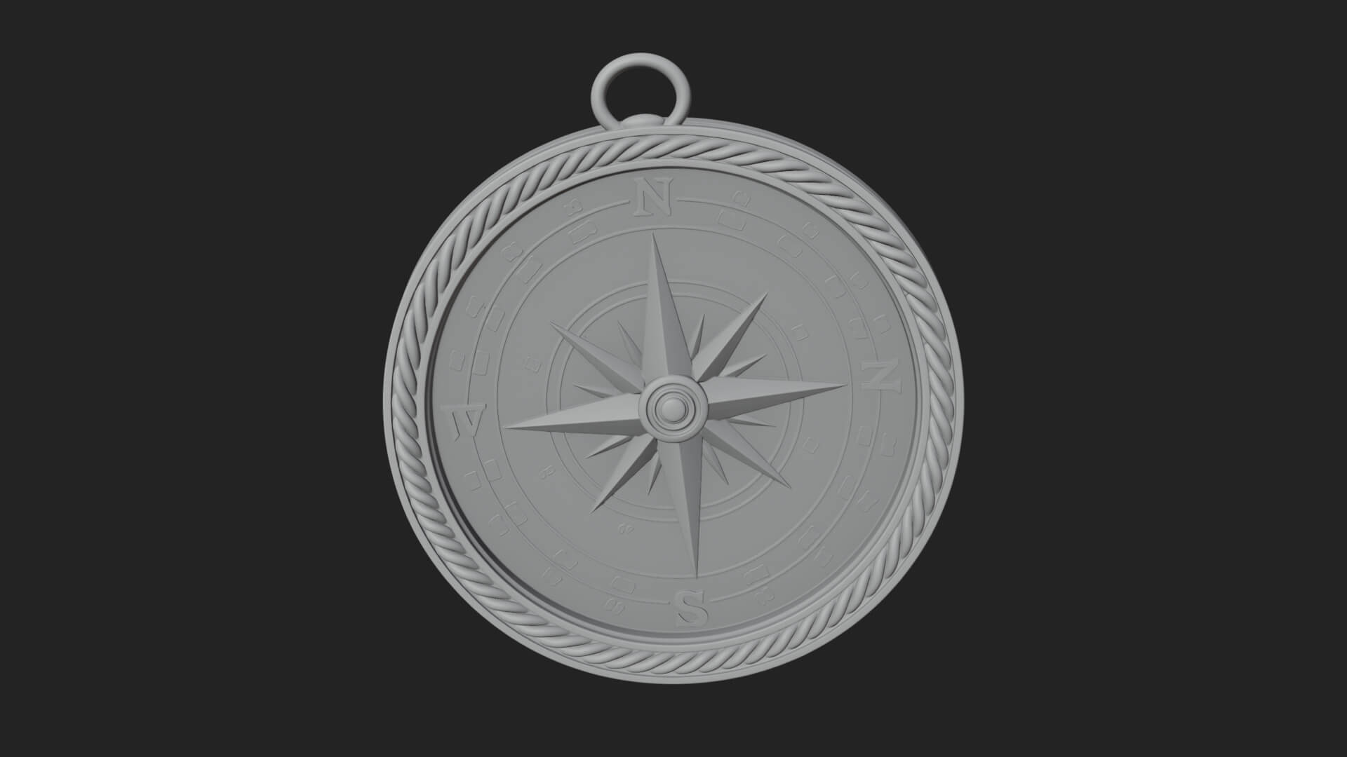 Mariner Compass Oval Plaque Design 3 3D Print Model 3D Model