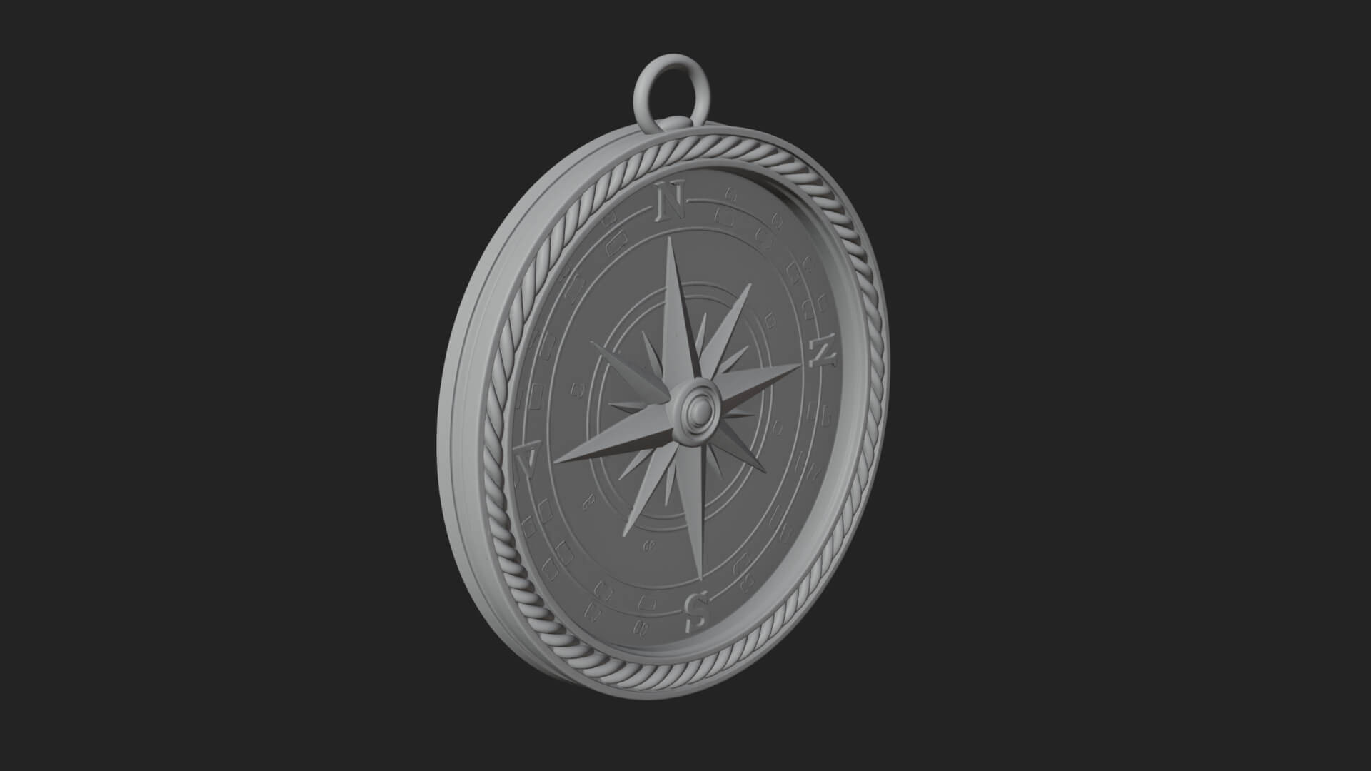 Mariner Compass Oval Plaque Design 3 3D Print Model 3D Model