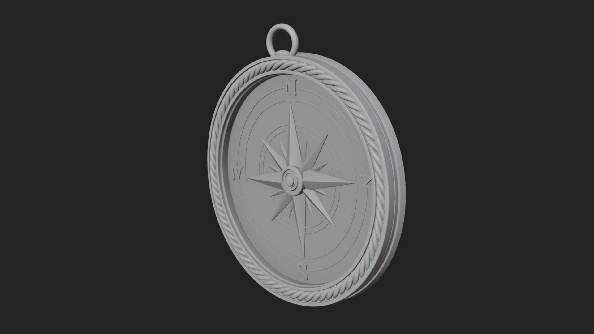 Mariner Compass Oval Plaque Design 3 3D Print Model 3D Model