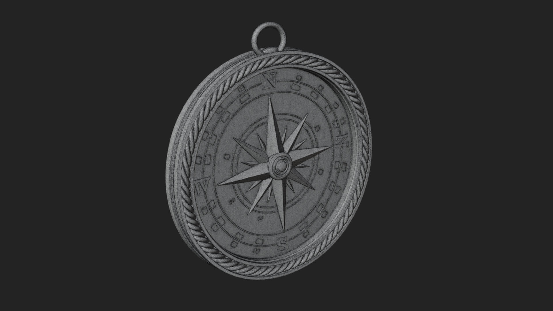 Mariner Compass Oval Plaque Design 3 3D Print Model 3D Model