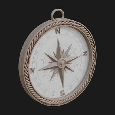 Mariner Compass Oval Plaque Design 3 3D Print Model
