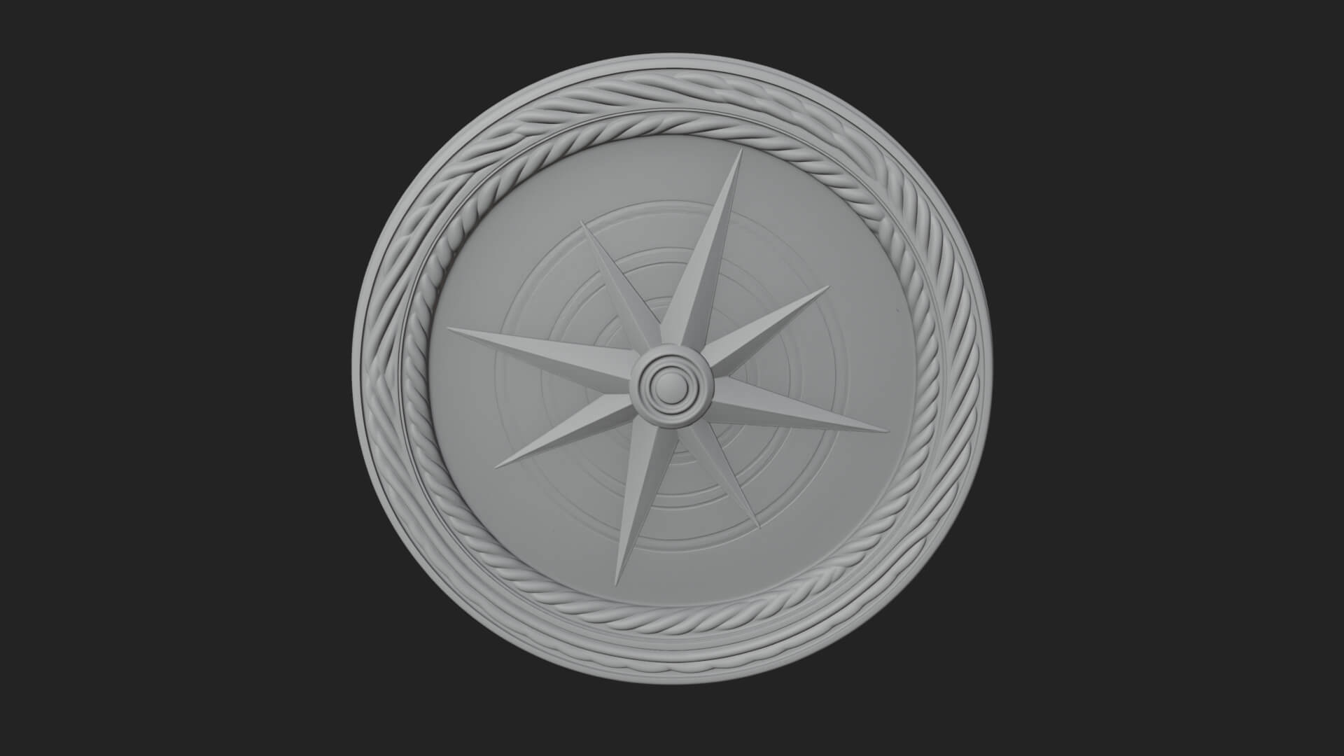 Mariner Compass Oval Plaque Design 4 3D Print Model 3D Model