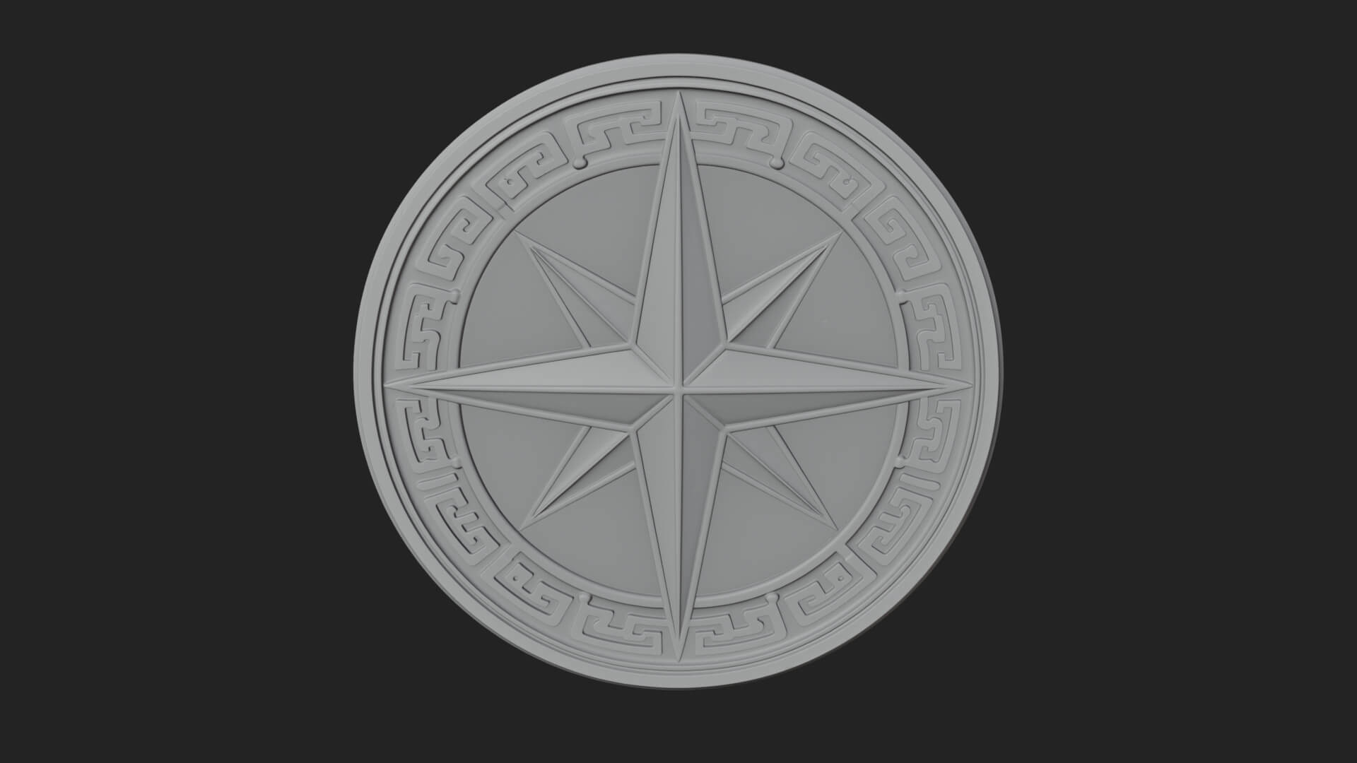 Mariner Compass Oval Plaque Design 5 3D Print Model 3D Model