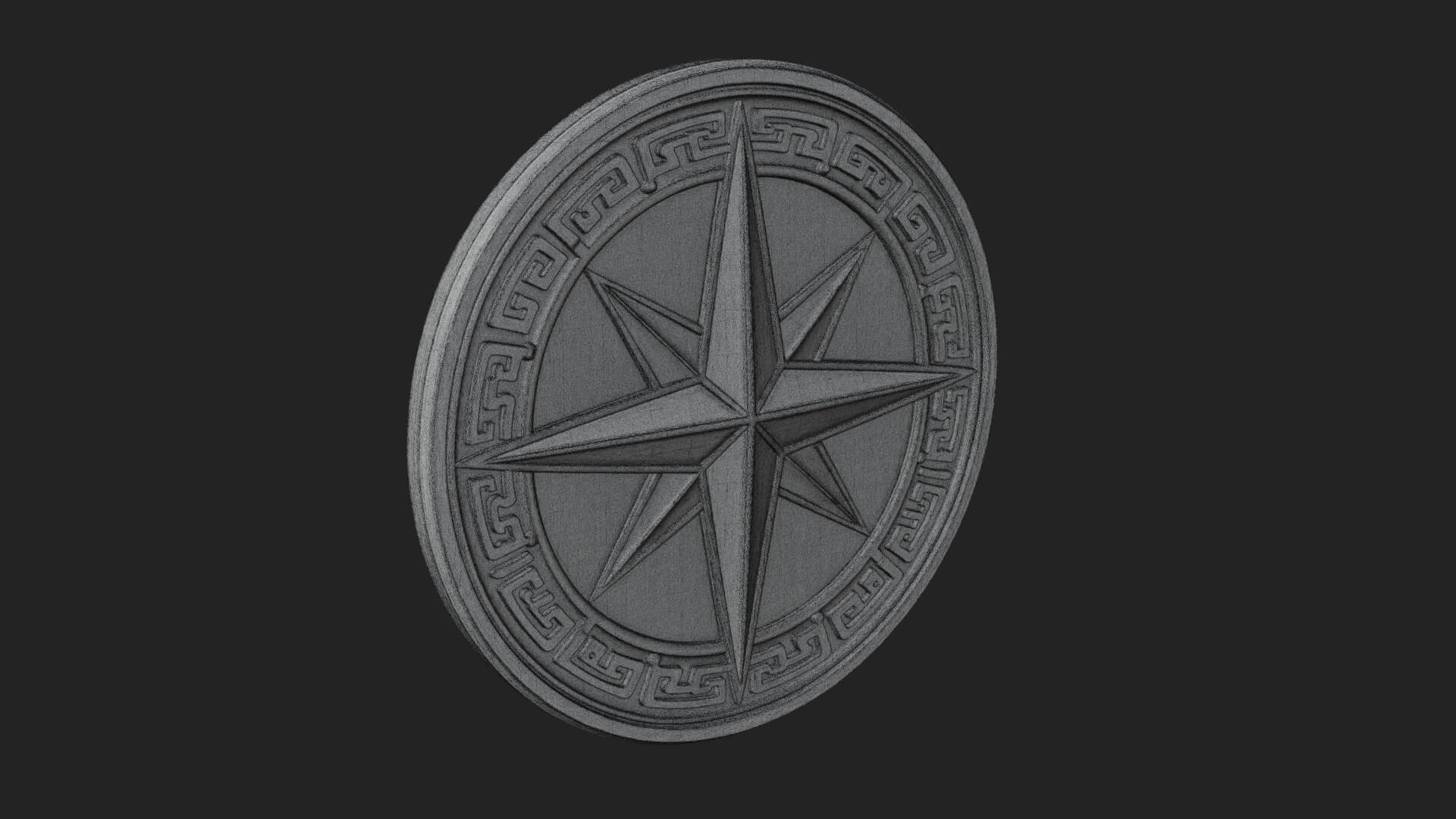 Mariner Compass Oval Plaque Design 5 3D Print Model 3D Model