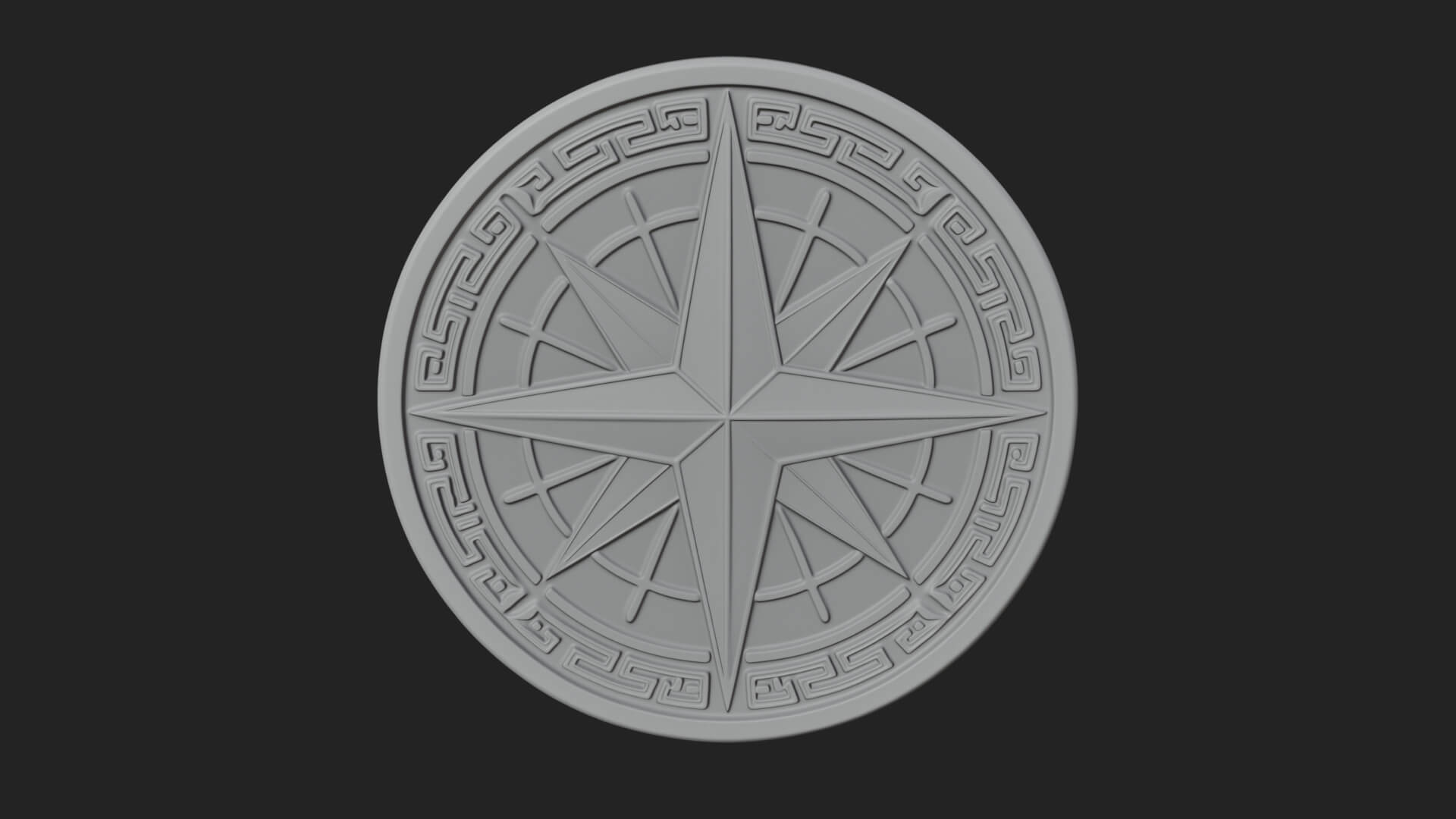 Mariner Compass Oval Plaque Design 7 3D Print Model 3D Model