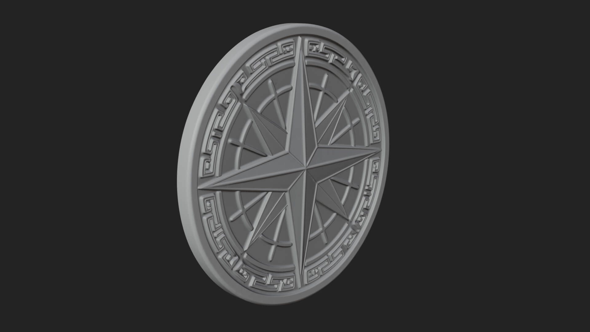 Mariner Compass Oval Plaque Design 7 3D Print Model 3D Model