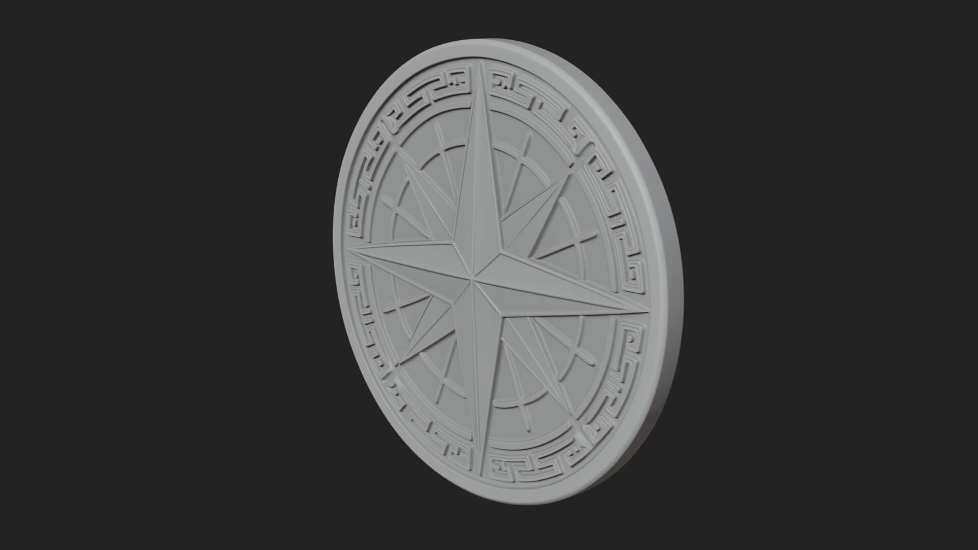 Mariner Compass Oval Plaque Design 7 3D Print Model 3D Model