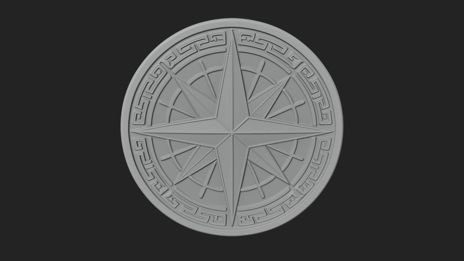 Mariner Compass Oval Plaque Design 7 3D Print Model 3D Model