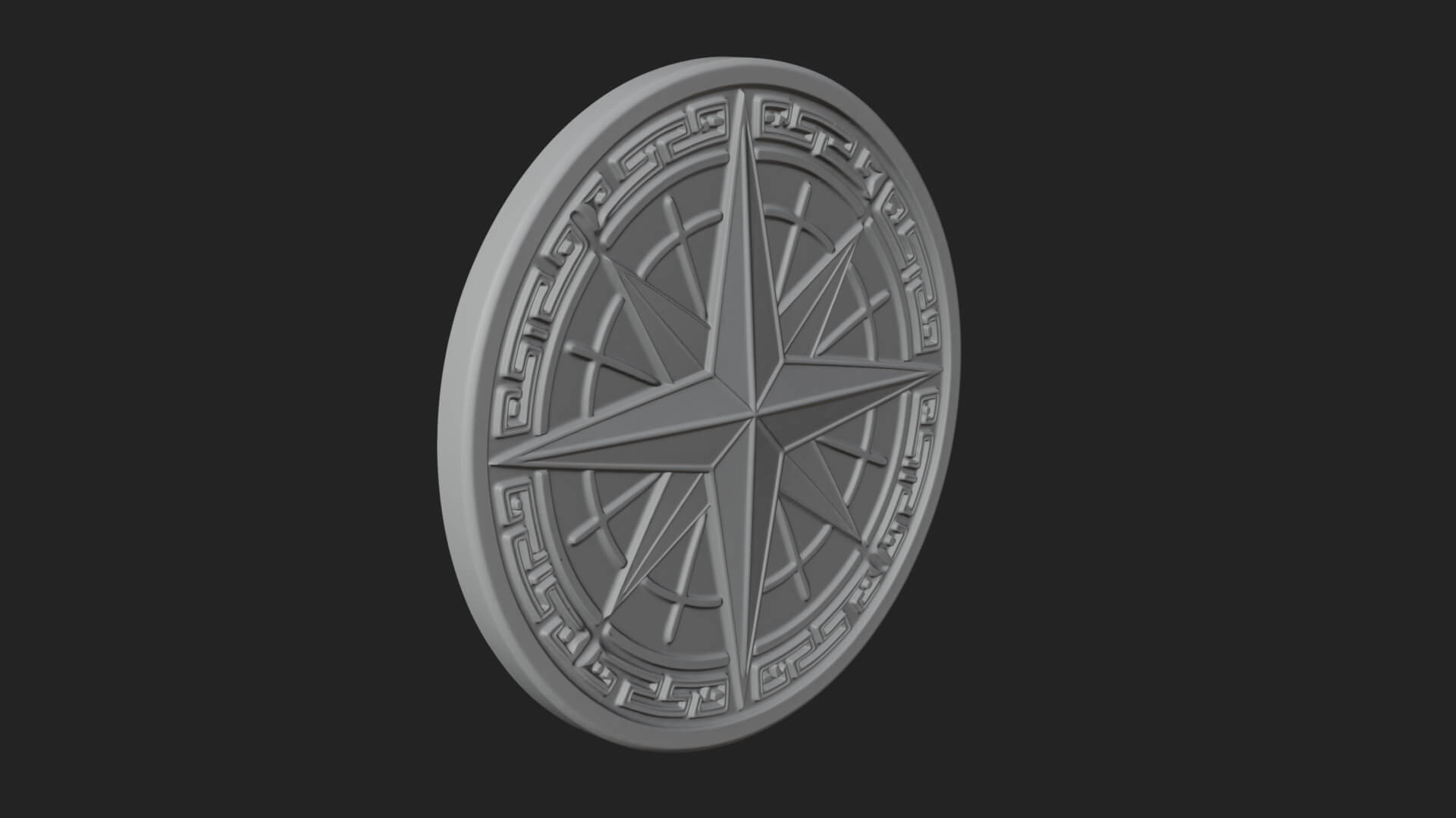 Mariner Compass Oval Plaque Design 7 3D Print Model 3D Model