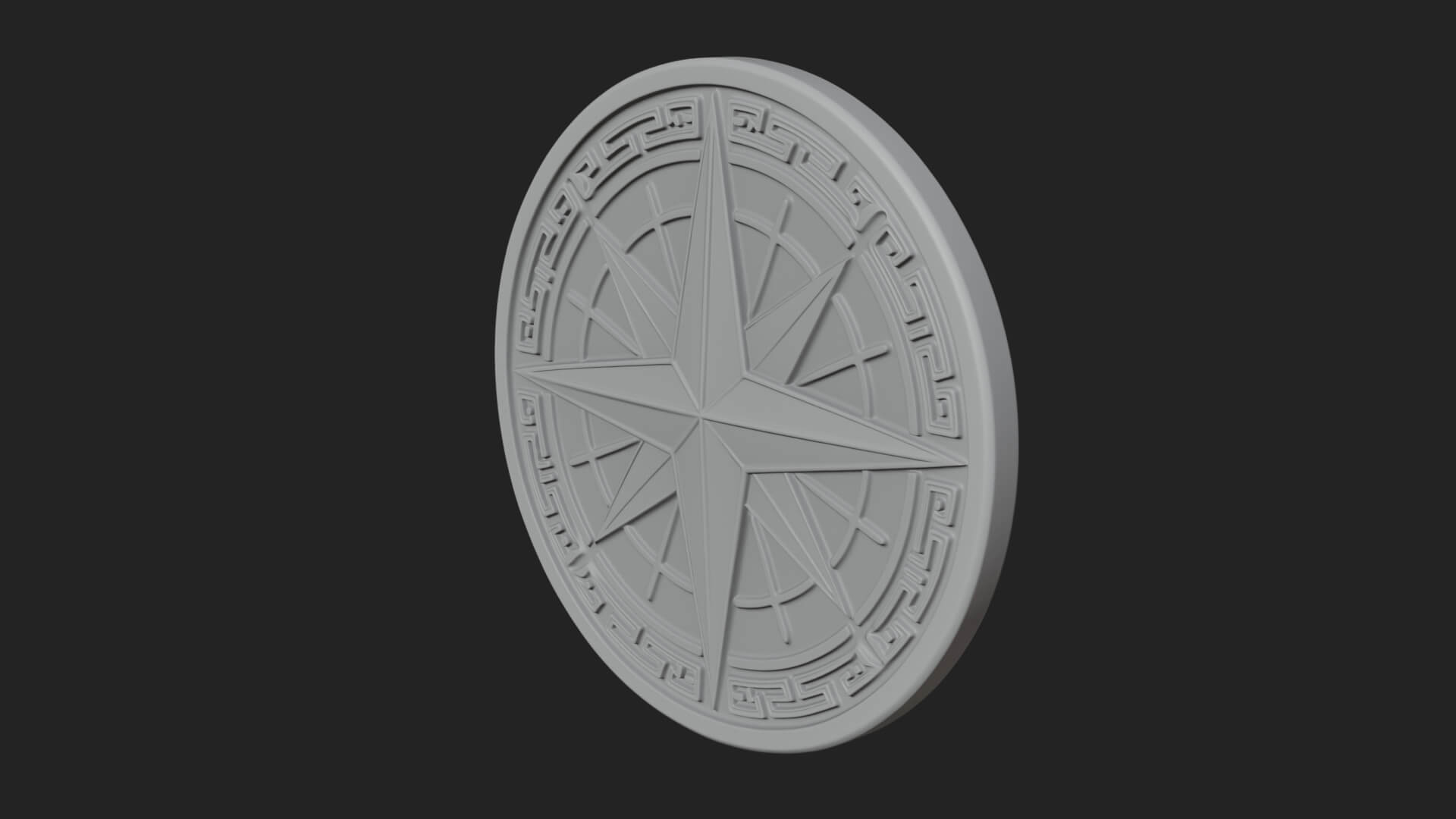Mariner Compass Oval Plaque Design 7 3D Print Model 3D Model
