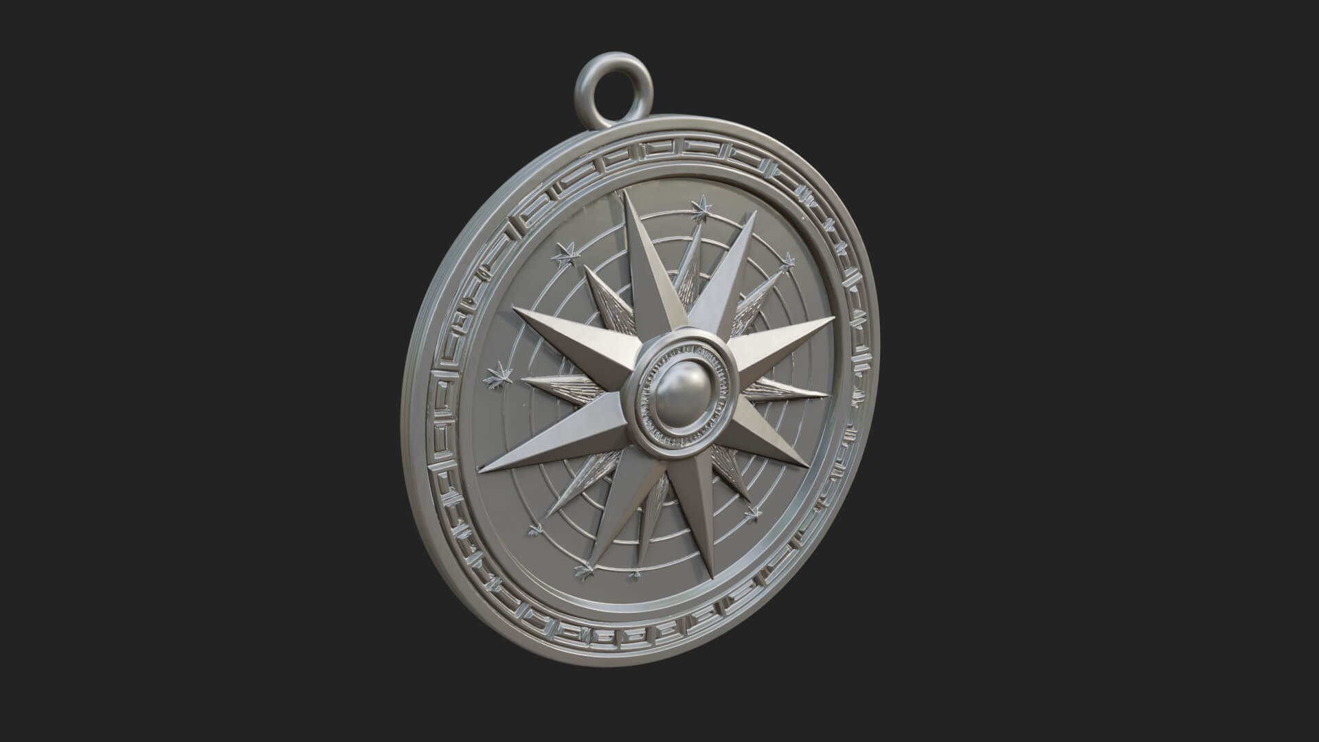 Mariner Compass Oval Plaque Design 9 3D Print Model 3D Model