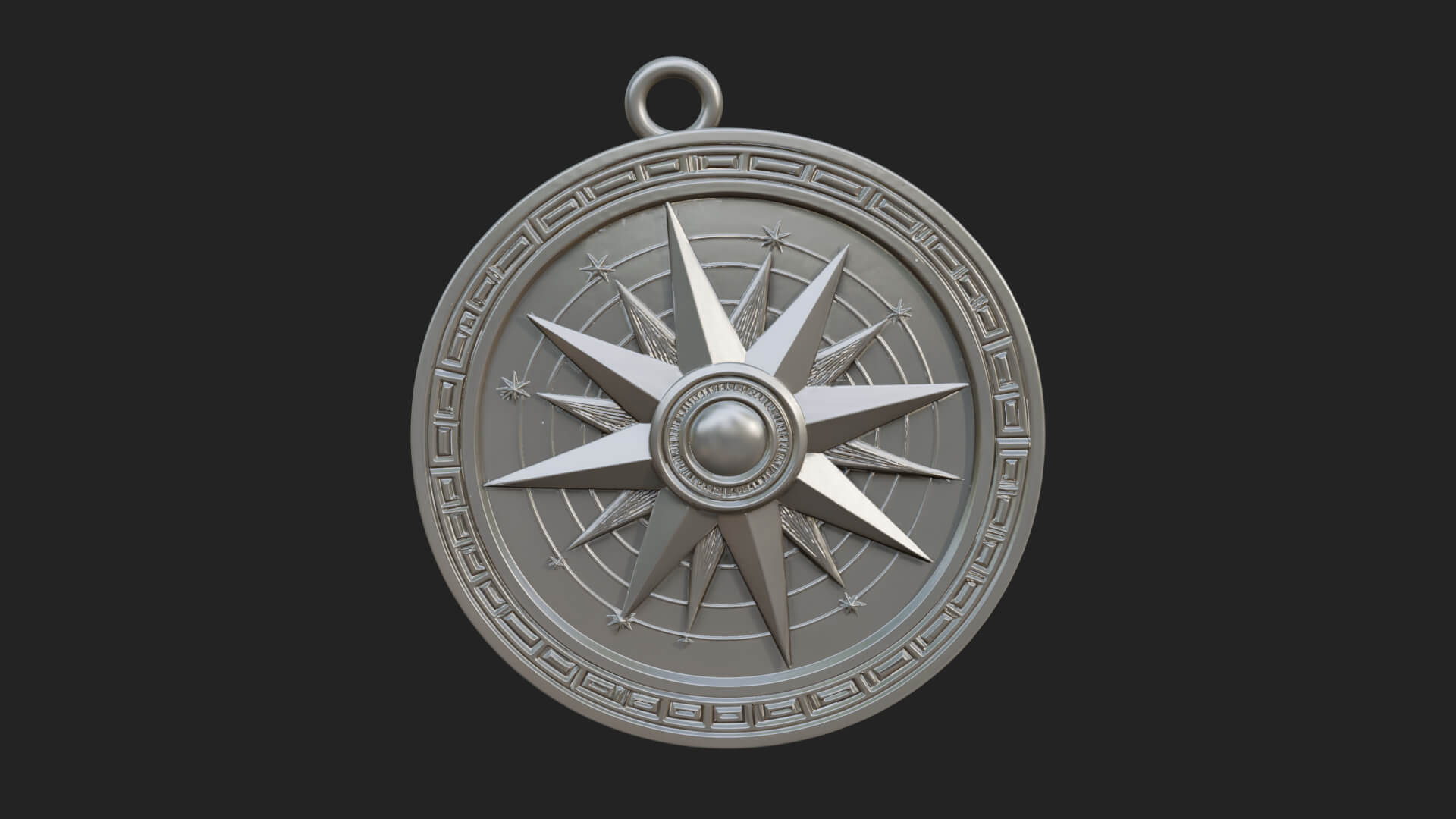 Mariner Compass Oval Plaque Design 9 3D Print Model 3D Model