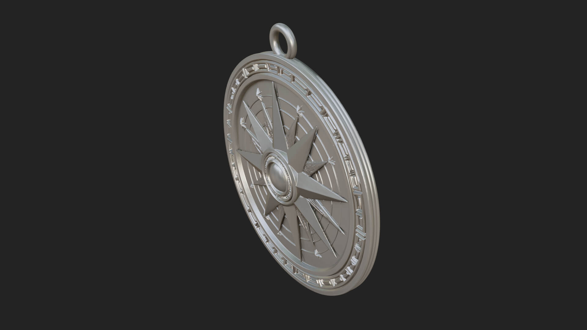 Mariner Compass Oval Plaque Design 9 3D Print Model 3D Model