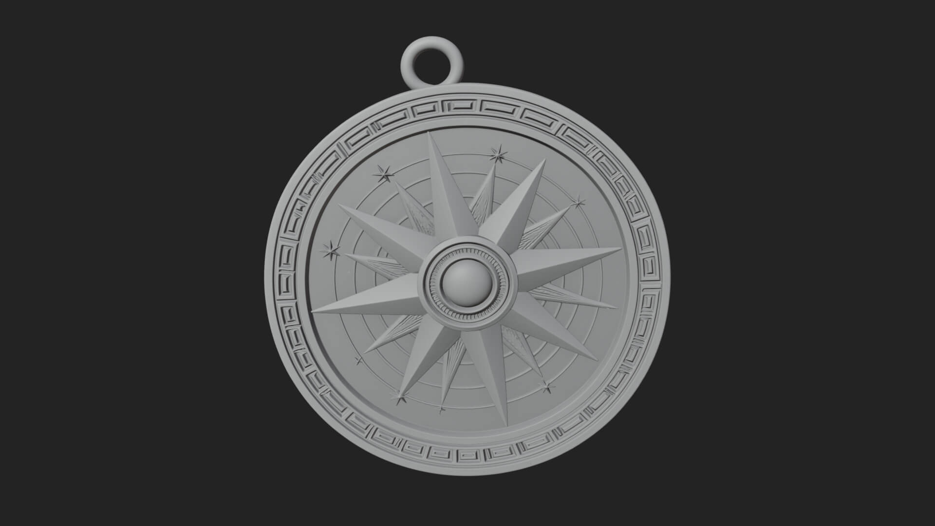 Mariner Compass Oval Plaque Design 9 3D Print Model 3D Model