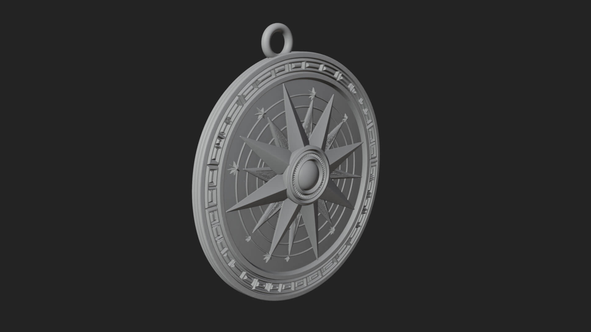 Mariner Compass Oval Plaque Design 9 3D Print Model 3D Model