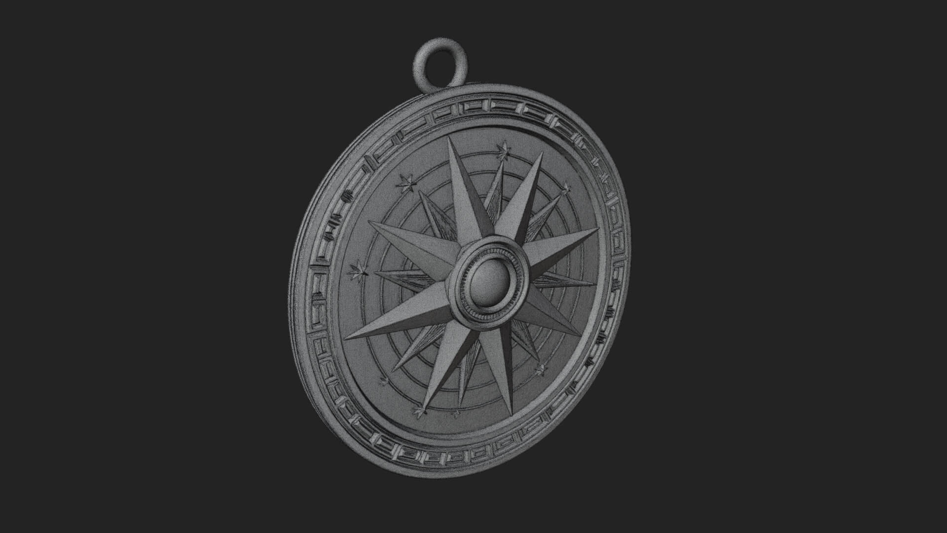 Mariner Compass Oval Plaque Design 9 3D Print Model 3D Model