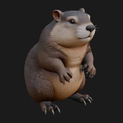 Marmot Statue Design 1 3D Print Model