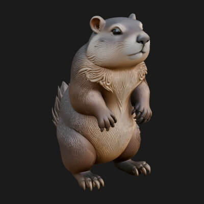 Marmot Statue Design 11 3D Print Model