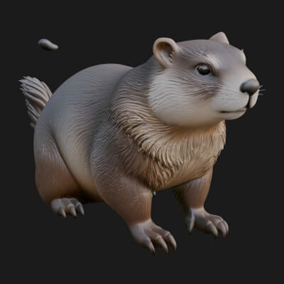 Marmot Statue Design 3 3D Print Model
