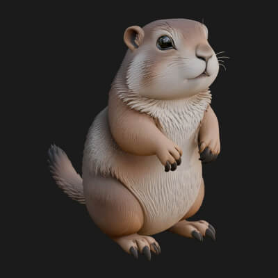 Marmot Statue Design 5 3D Print Model