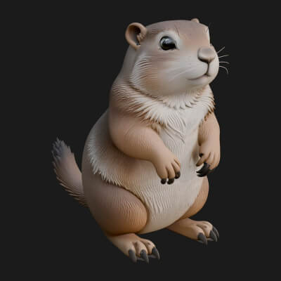 Marmot Statue Design 7 3D Print Model