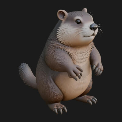 Marmot Statue Design 9 3D Print Model