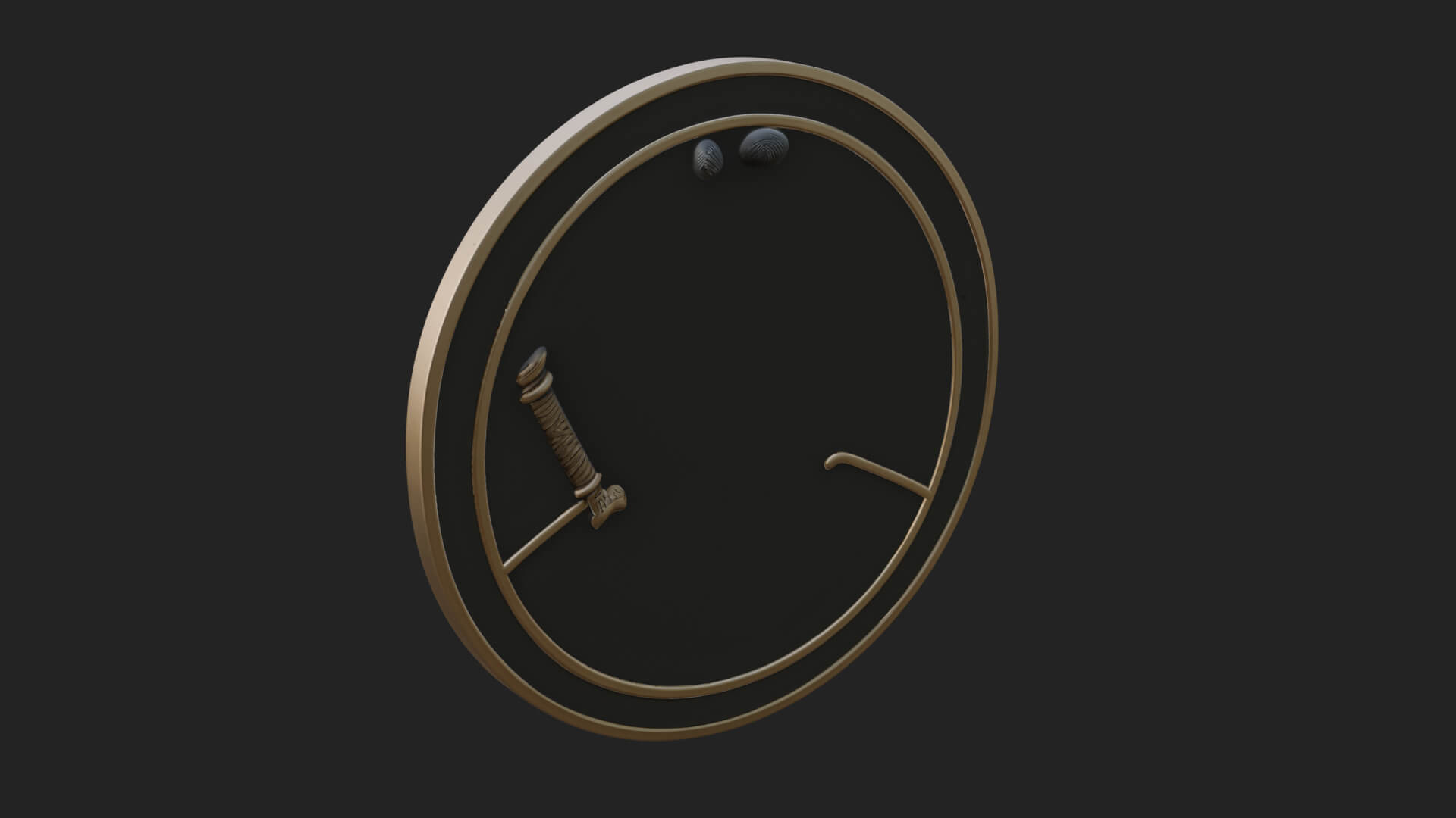 Masked Ninja Oval Relief Plaque Design 2 3D Print Model 3D Model