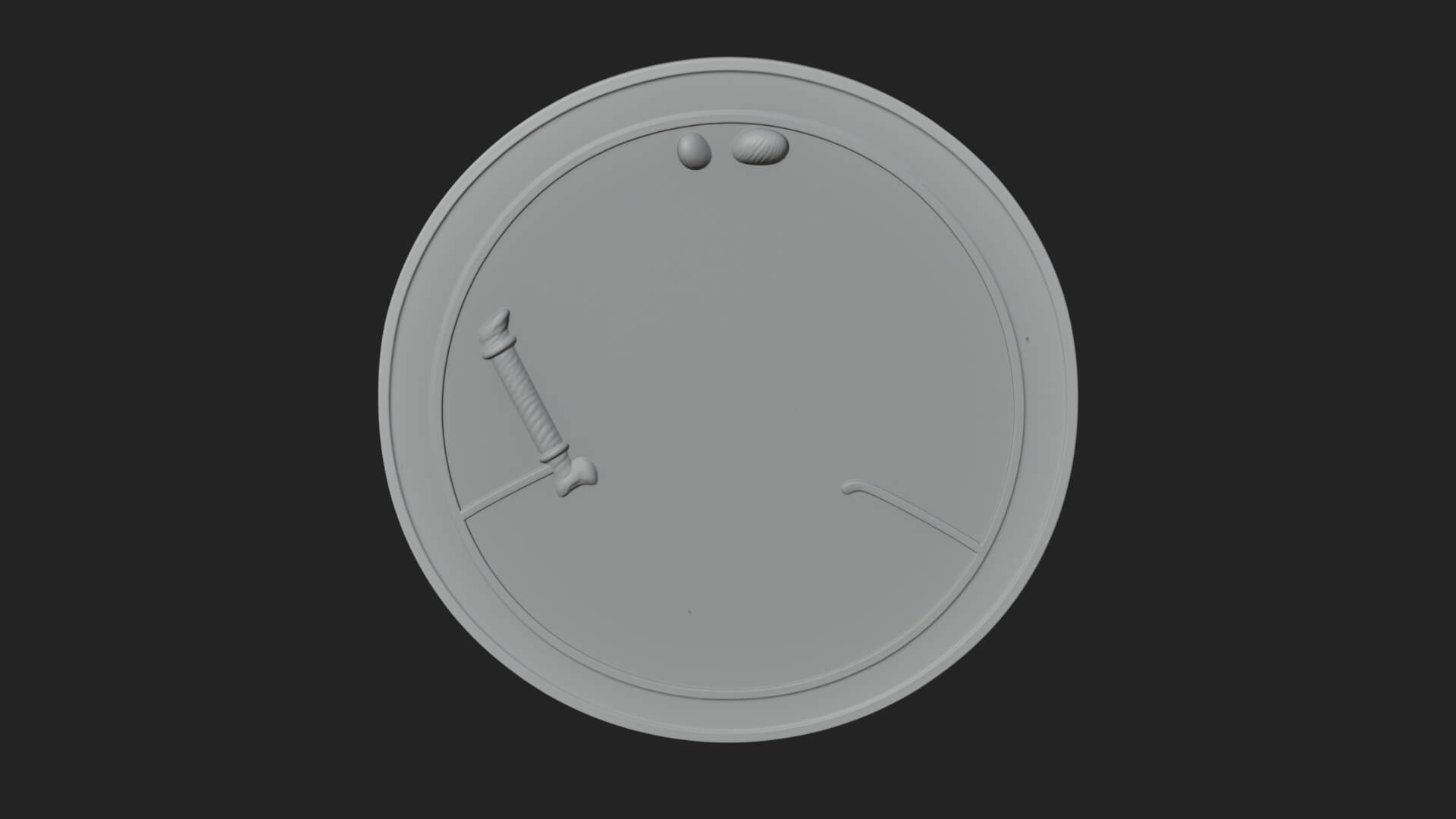 Masked Ninja Oval Relief Plaque Design 2 3D Print Model 3D Model