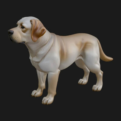 Mastiff Dog Statue Design 2 3D Print Model