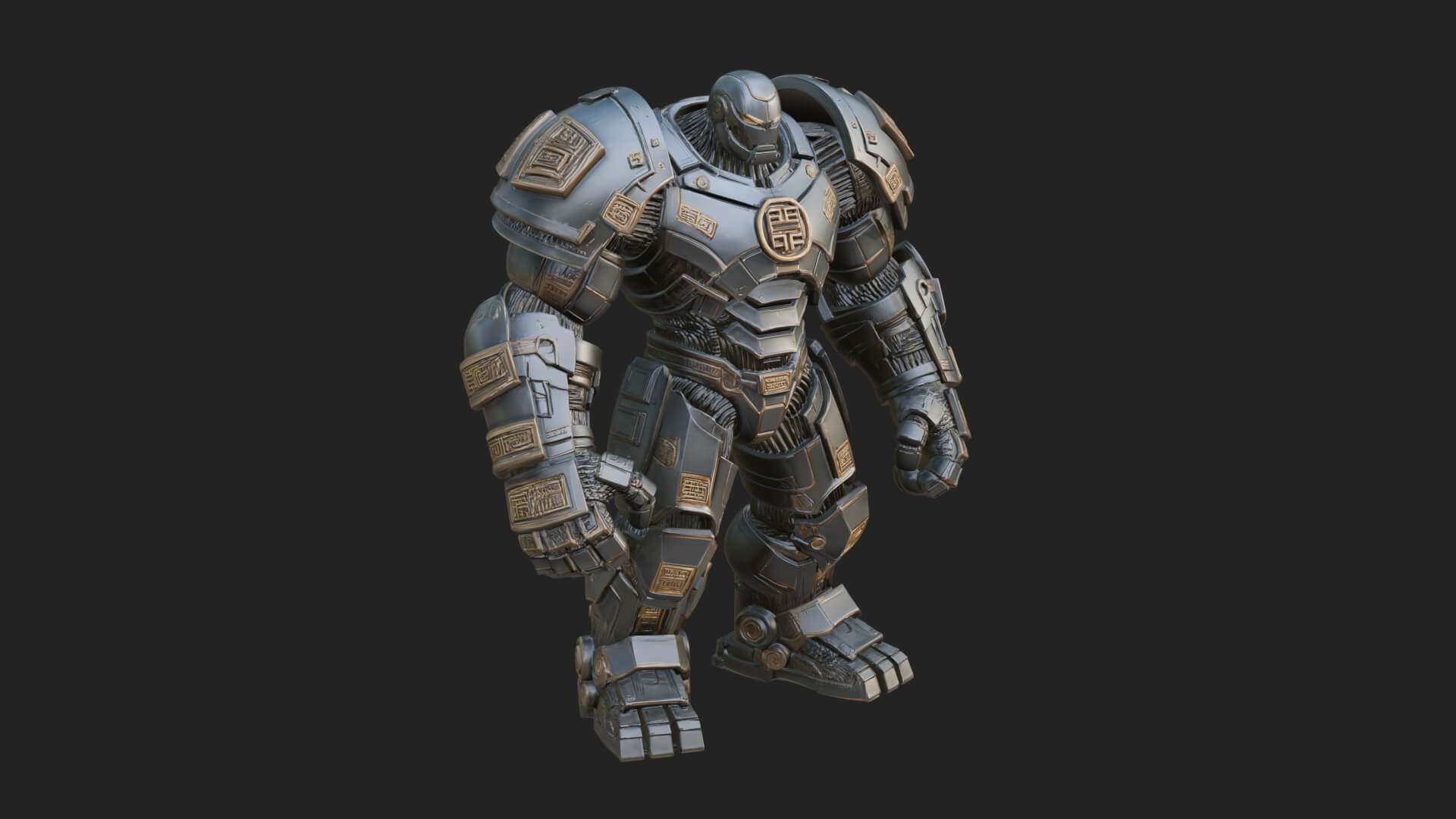 Mecha Battle Robot Statue Design 5 3D Print Model 3D Model