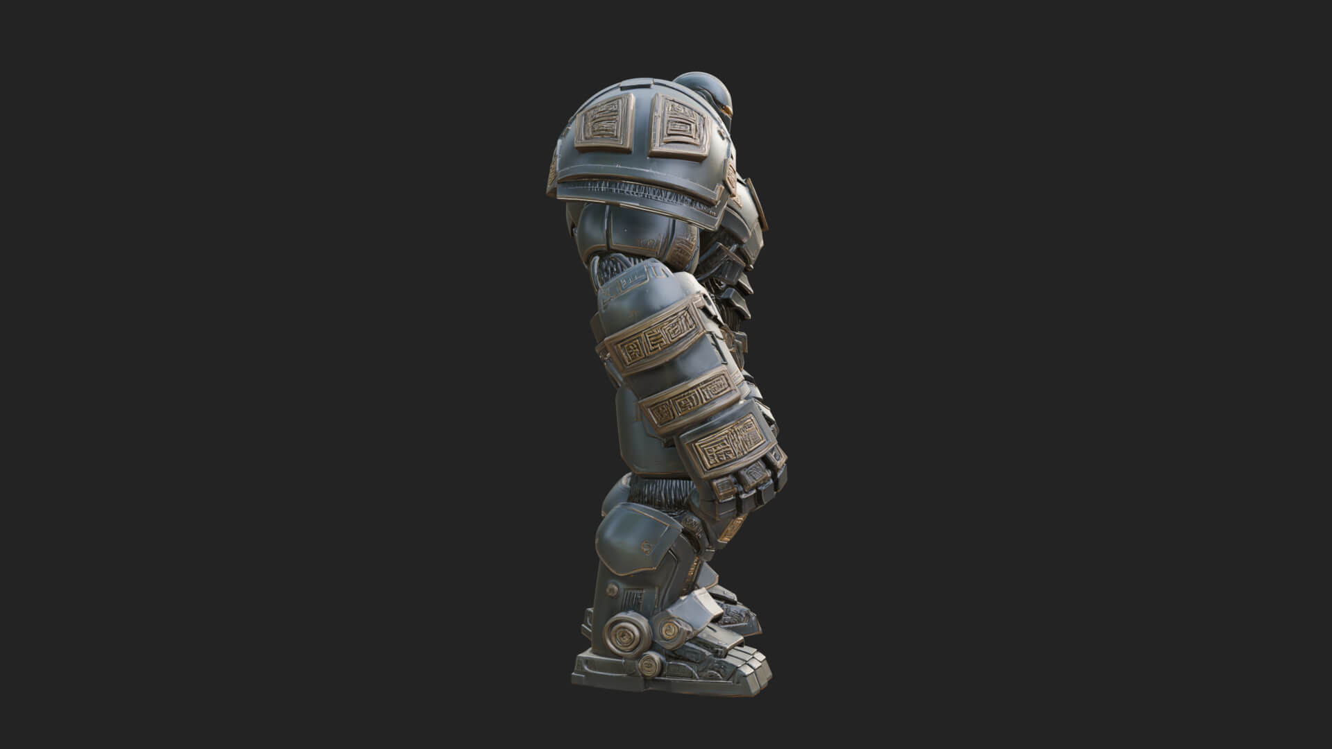 Mecha Battle Robot Statue Design 5 3D Print Model 3D Model