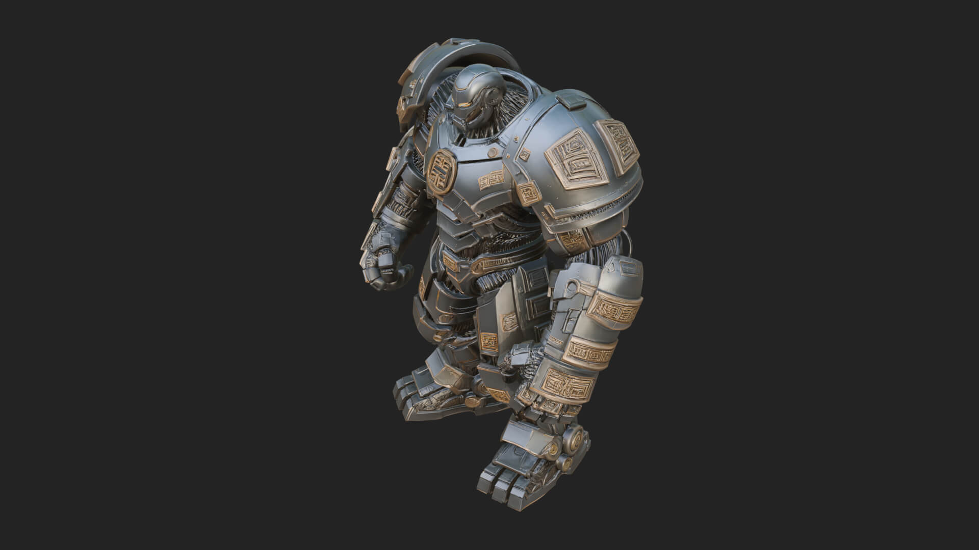 Mecha Battle Robot Statue Design 5 3D Print Model 3D Model