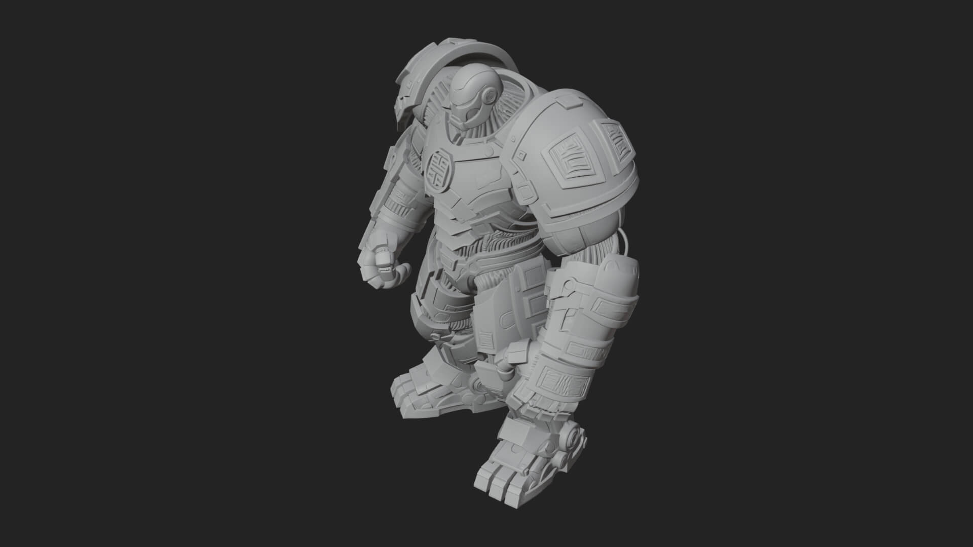 Mecha Battle Robot Statue Design 5 3D Print Model 3D Model