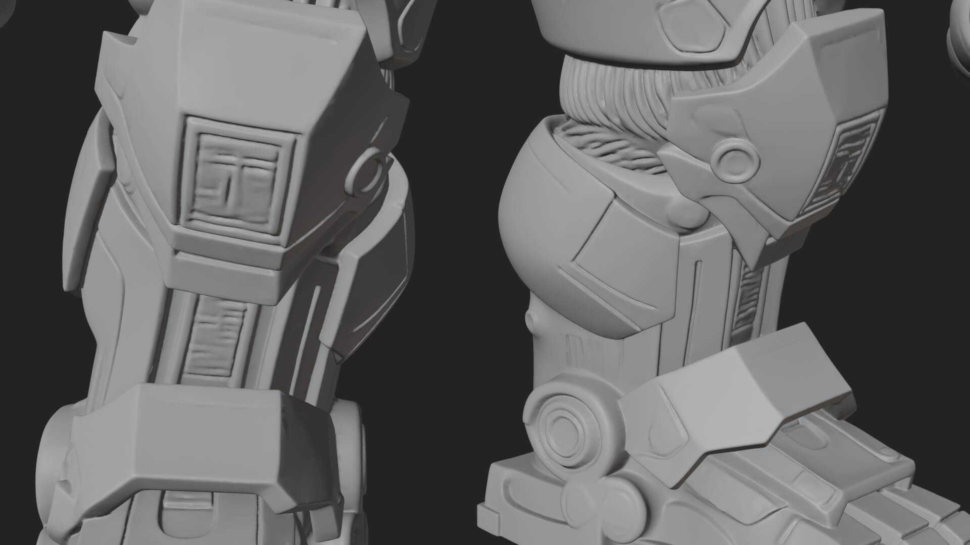 Mecha Battle Robot Statue Design 5 3D Print Model 3D Model