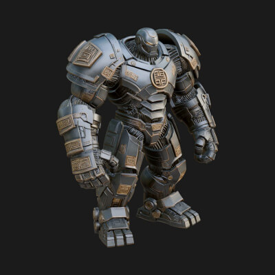 Mecha Battle Robot Statue Design 5 3D Print Model