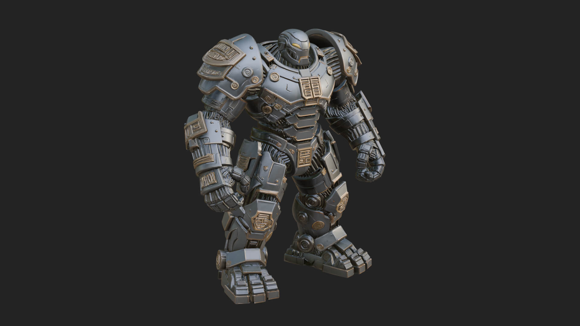 Mecha Battle Robot Statue Design 6 3D Print Model 3D Model