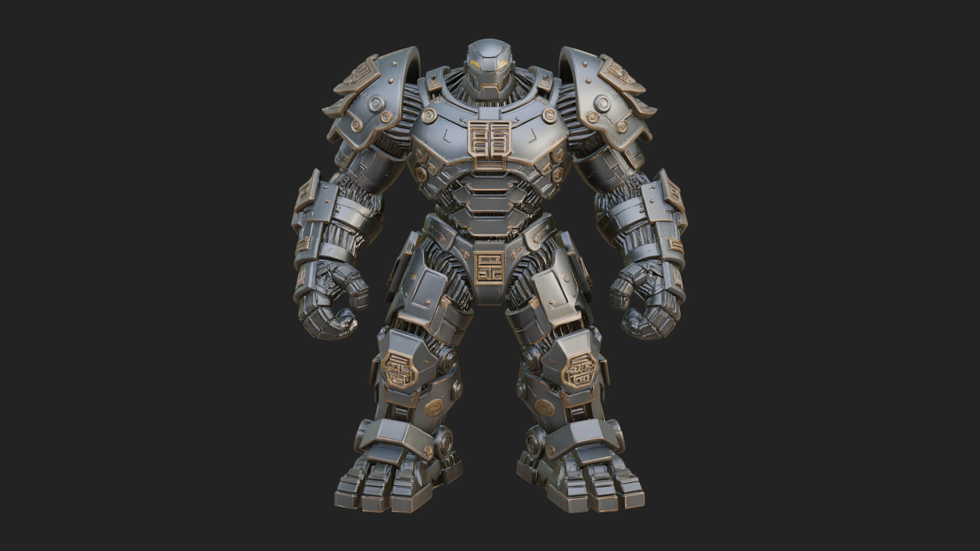 Mecha Battle Robot Statue Design 6 3D Print Model 3D Model