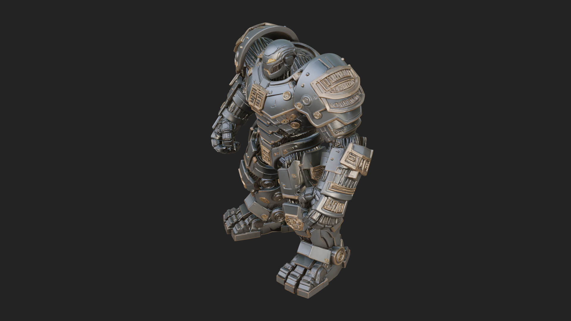 Mecha Battle Robot Statue Design 6 3D Print Model 3D Model