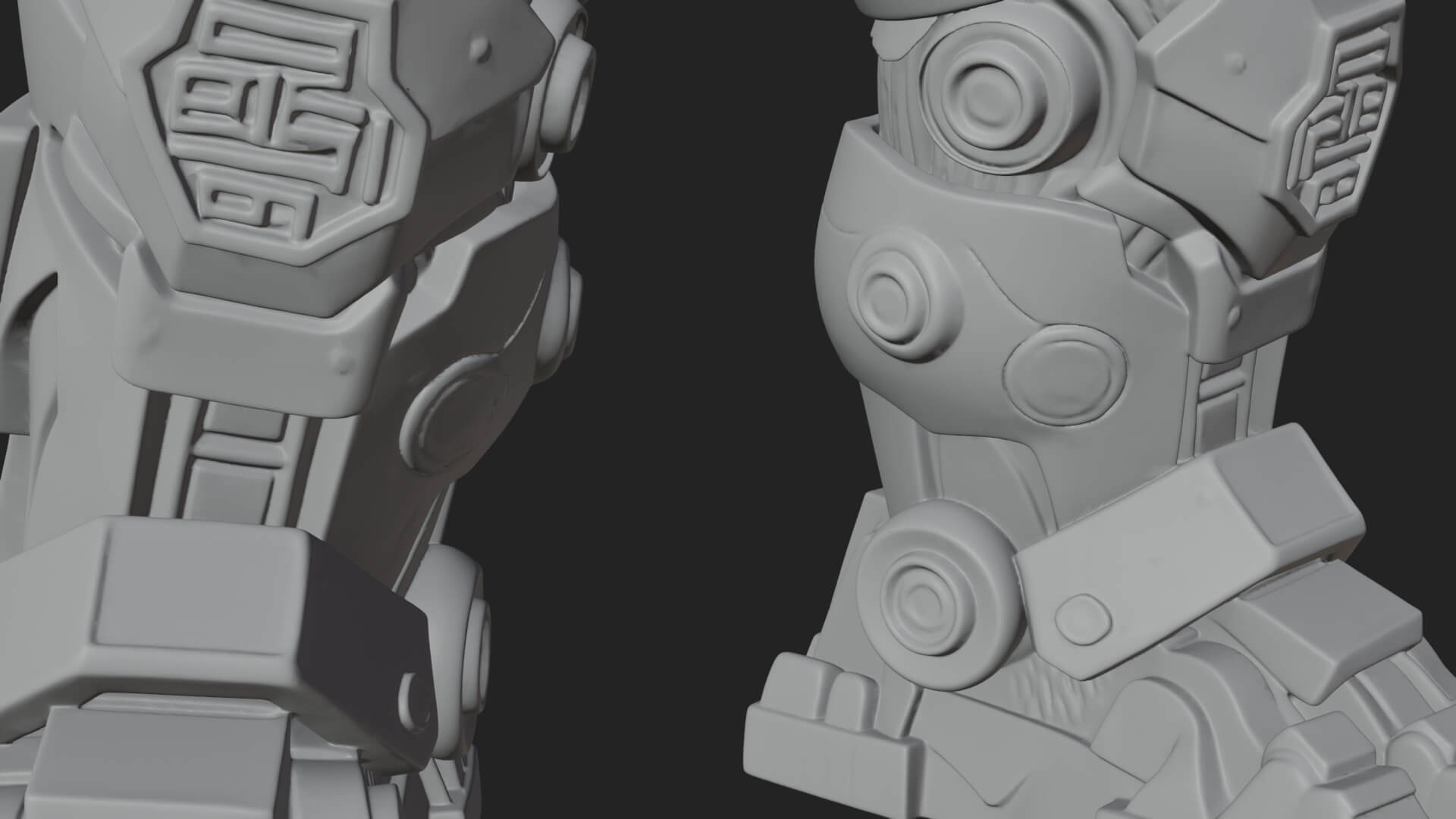 Mecha Battle Robot Statue Design 6 3D Print Model 3D Model