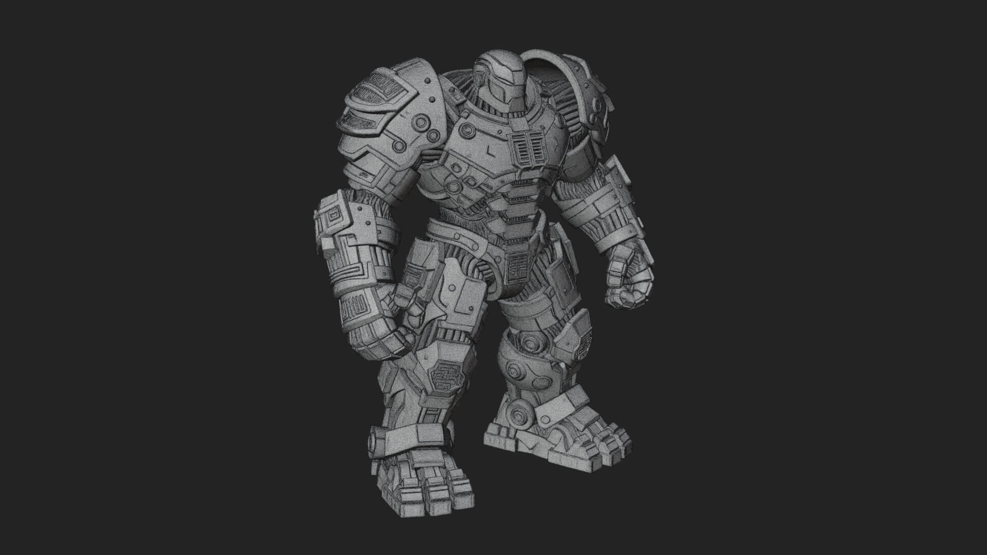 Mecha Battle Robot Statue Design 6 3D Print Model 3D Model