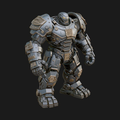 Mecha Battle Robot Statue Design 6 3D Print Model