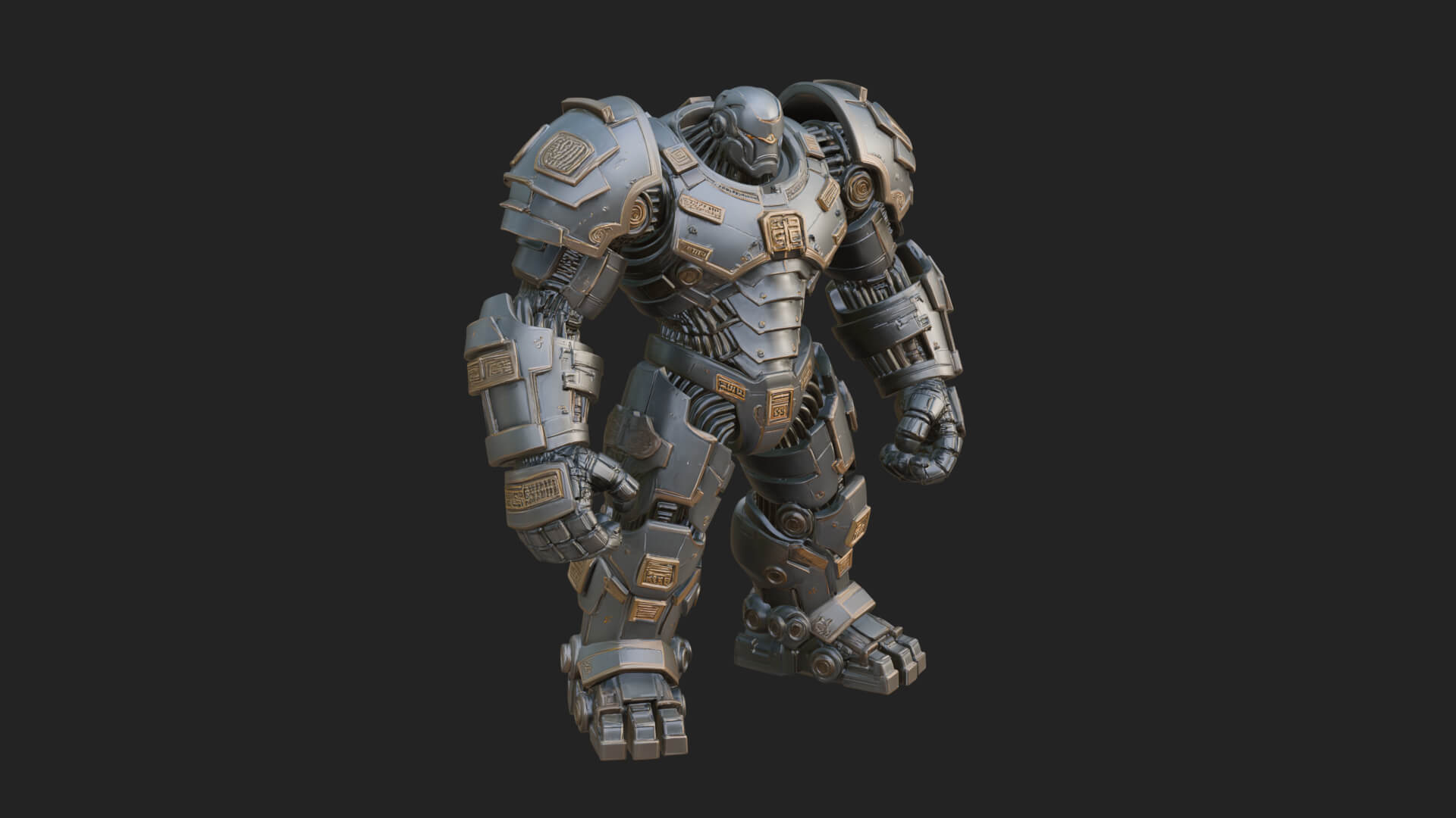 Mecha Battle Robot Statue Design 7 3D Print Model 3D Model
