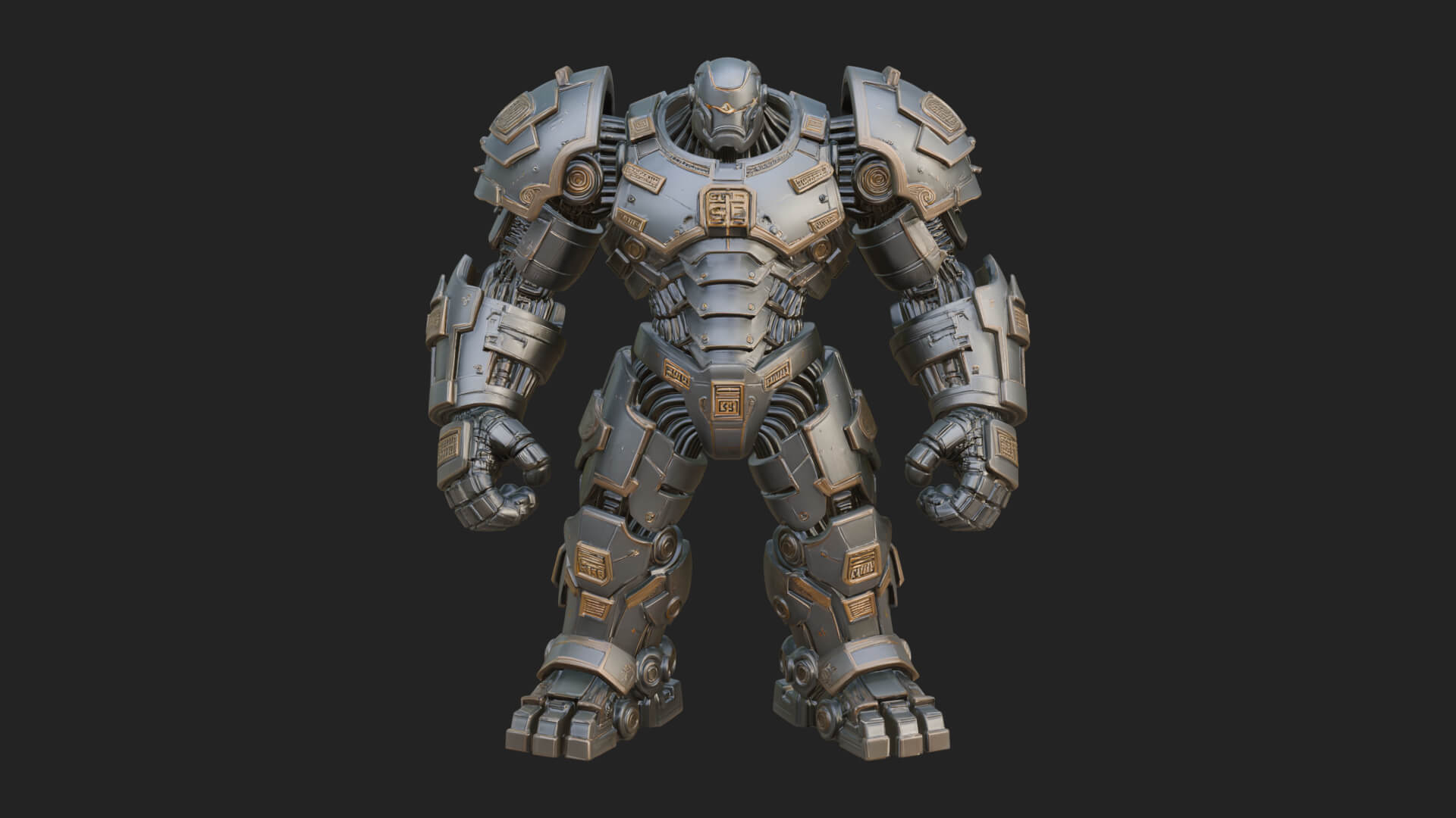 Mecha Battle Robot Statue Design 7 3D Print Model 3D Model