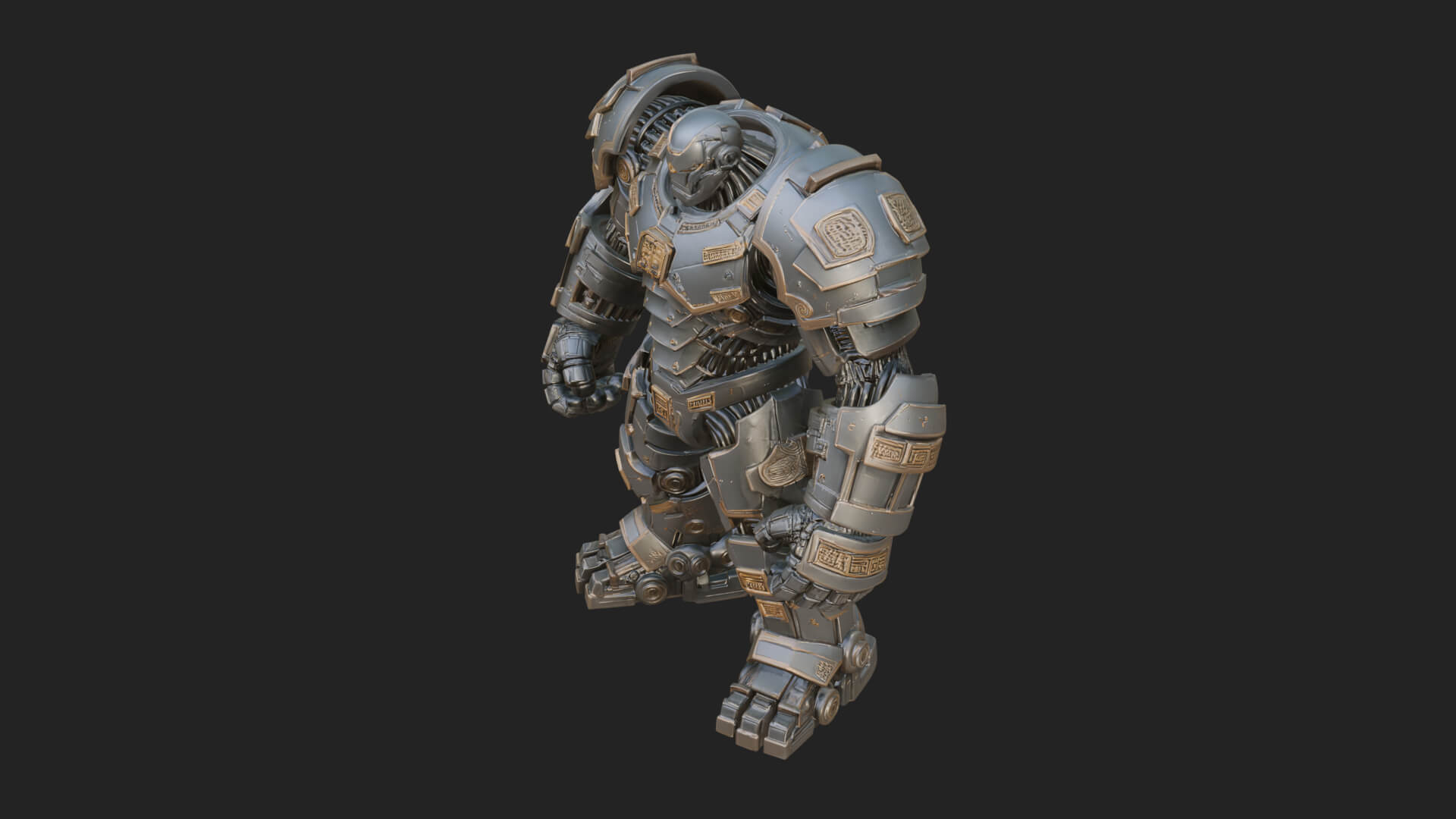 Mecha Battle Robot Statue Design 7 3D Print Model 3D Model