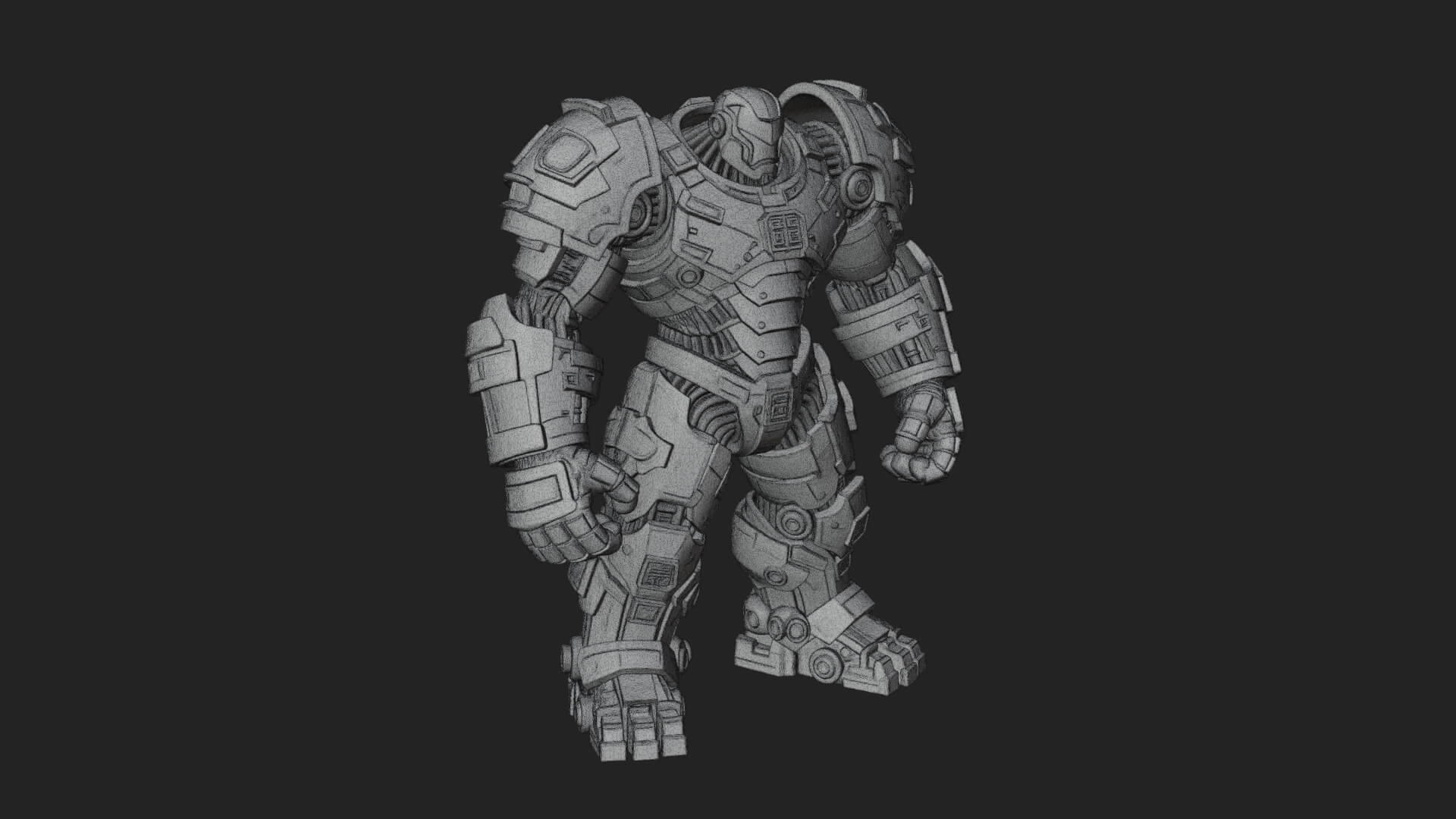Mecha Battle Robot Statue Design 7 3D Print Model 3D Model