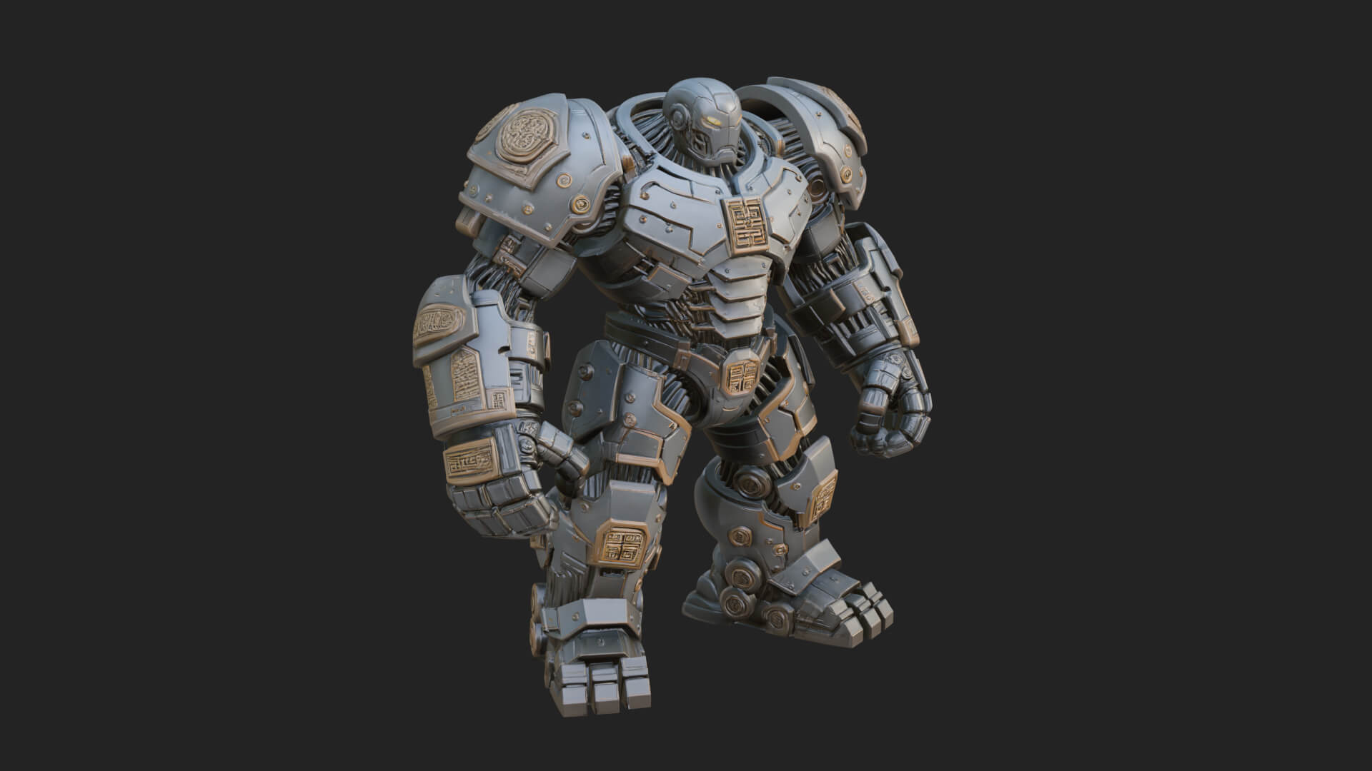 Mecha Battle Robot Statue Design 8 3D Print Model 3D Model