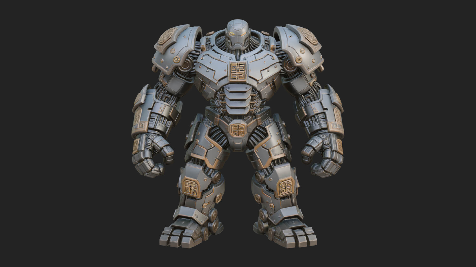 Mecha Battle Robot Statue Design 8 3D Print Model 3D Model