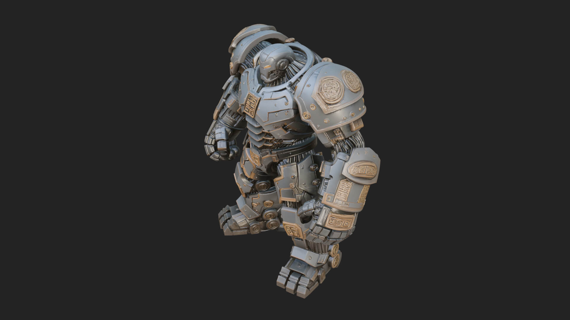 Mecha Battle Robot Statue Design 8 3D Print Model 3D Model