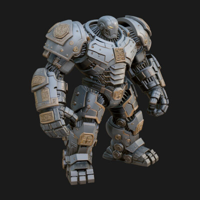 Mecha Battle Robot Statue Design 8 3D Print Model