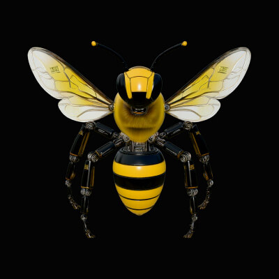 Mechanical Wasp Statue Design 2 3D Print Model